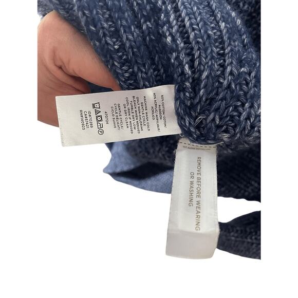 Lou & Grey Womens Sweater Small Blue Long Sleeve Oversized Knit Pullover - Picture 4 of 5